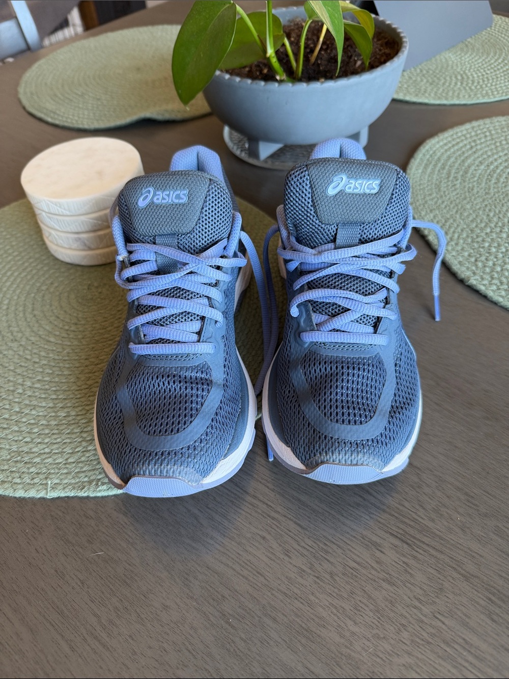 Asics Navy and Light Blue Mesh Running Shoes